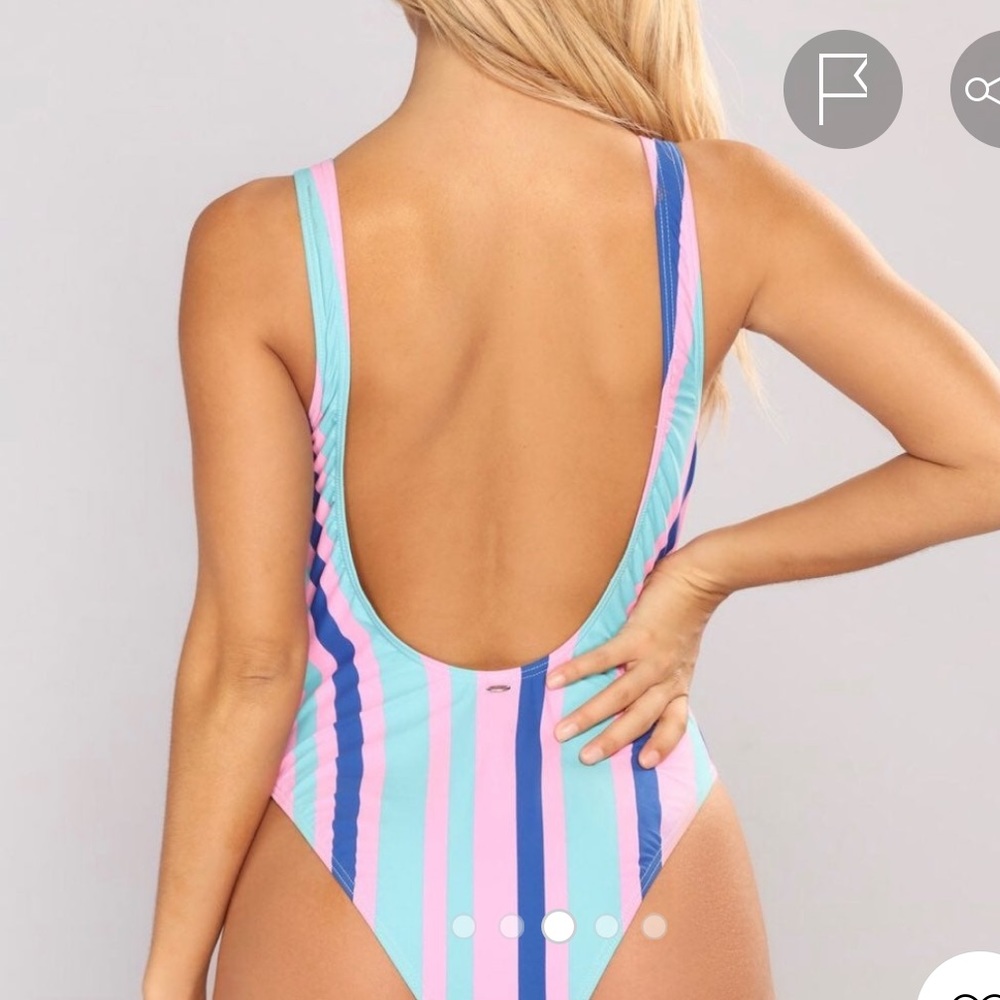 Stripe one piece swimsuit